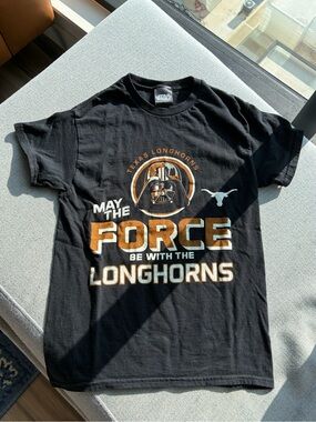 Star Wars x Texas Longhorns 'May The Force Be With The Longhorns' Black Tee